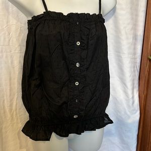 New eyelet button front cami